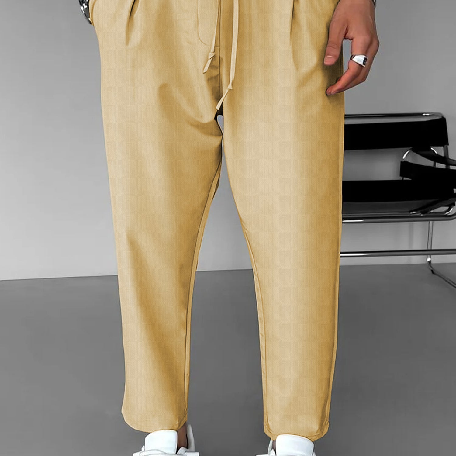 Turbo Straight Leg Lace-Up SlimFit Trouser In Light Lemon