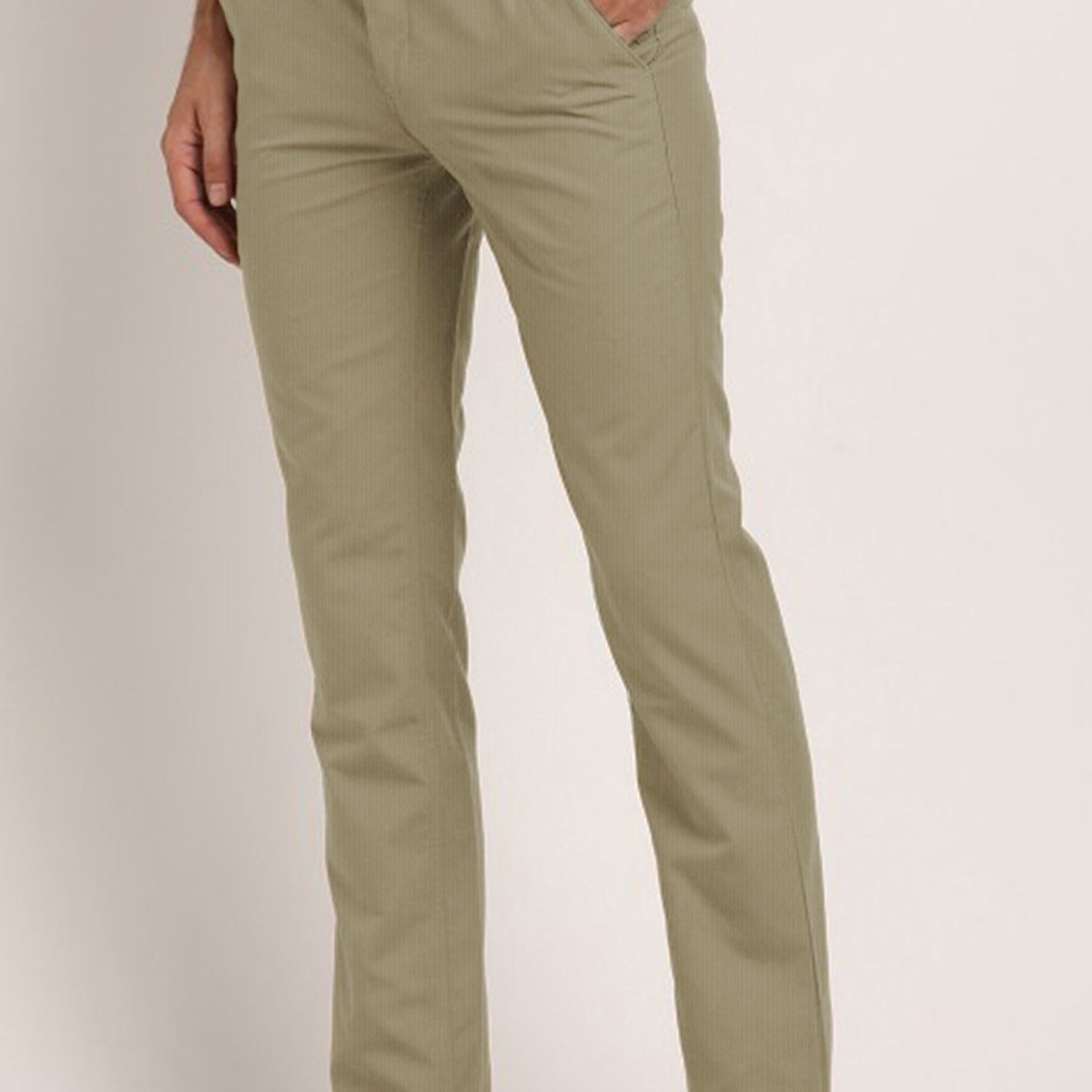 Turbo Urban Executive Slim Fit Cotton Pant In Light Moss Green