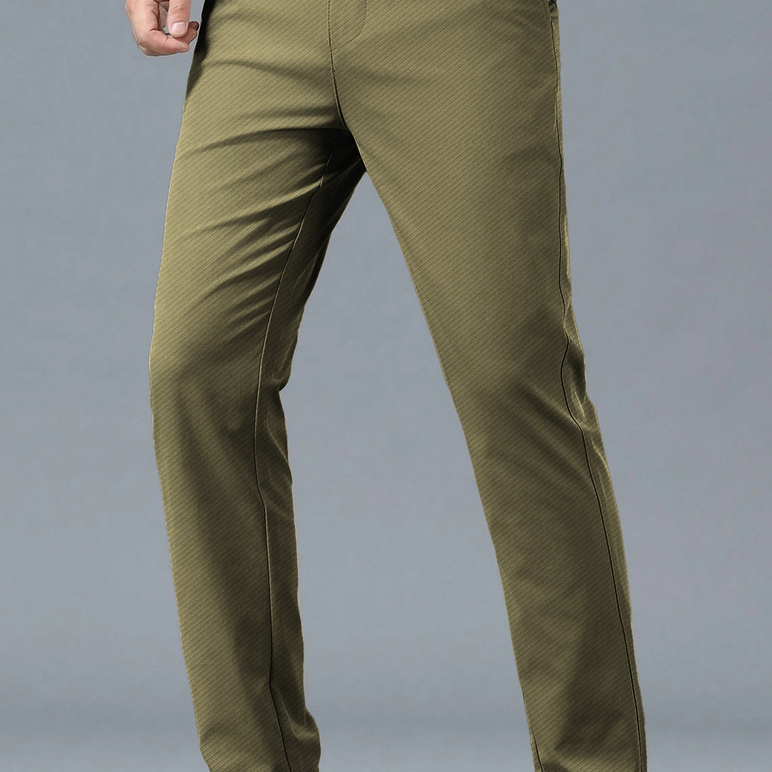 Turbo Urban Executive Slim Fit Cotton Pant In Light Moss Green