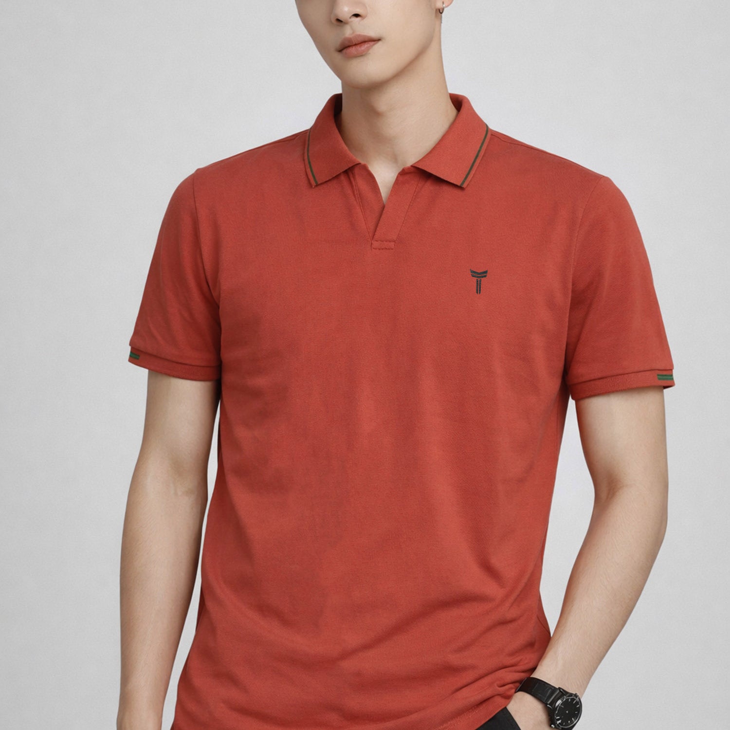 Turbo Waffle Knit Texture Men's Polo T-Shirt