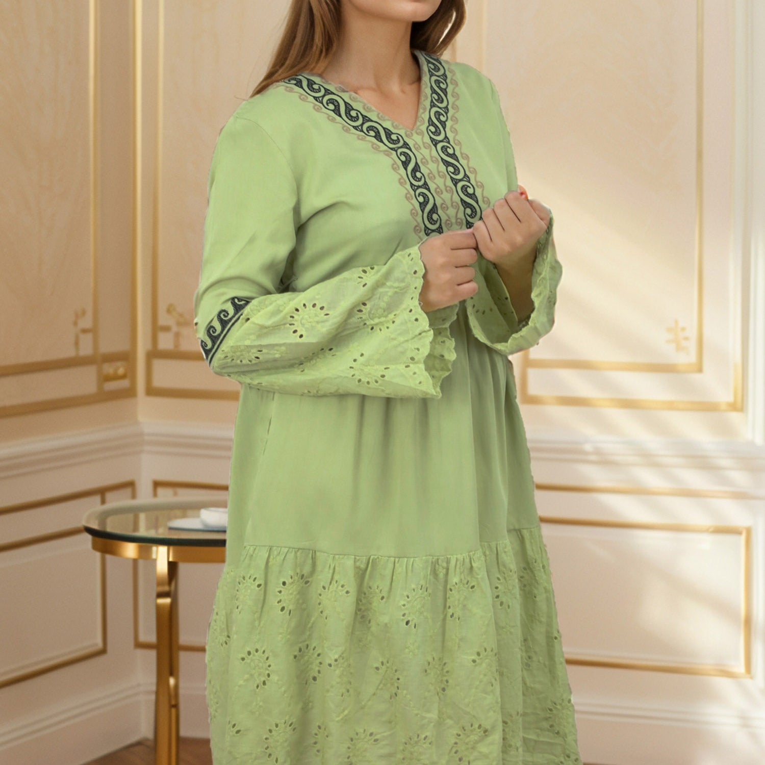 Embroidered Design Sewing Pattern Turkish Imported Top