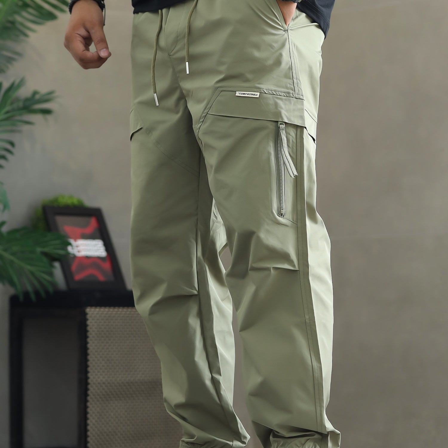 Men's Zipper Pockets Style Cargo Trouser