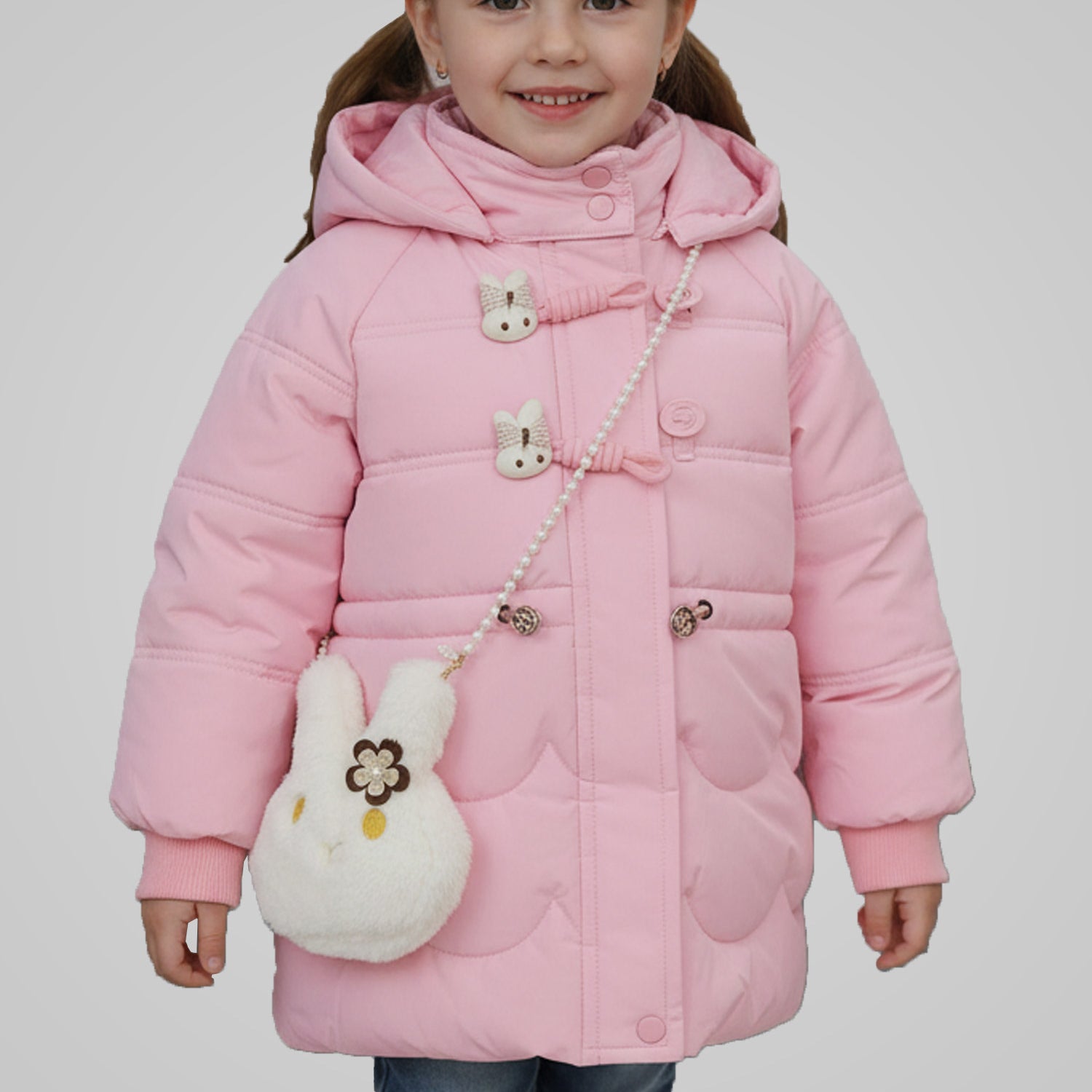 Cozy Look Winter Hooded Girls Kids Puffer Jacket