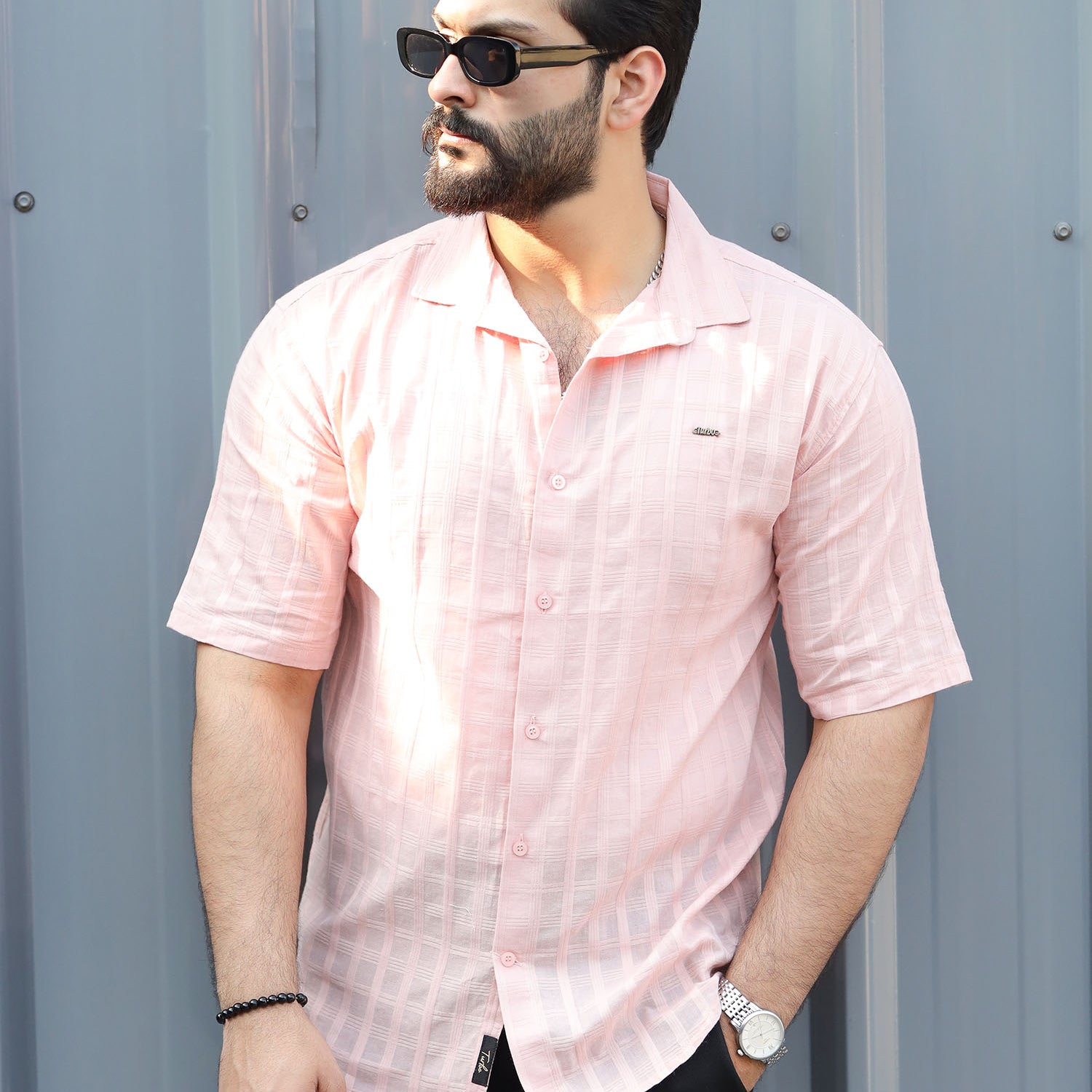 Turbo ShowOff Self Pattern Casual Shirt