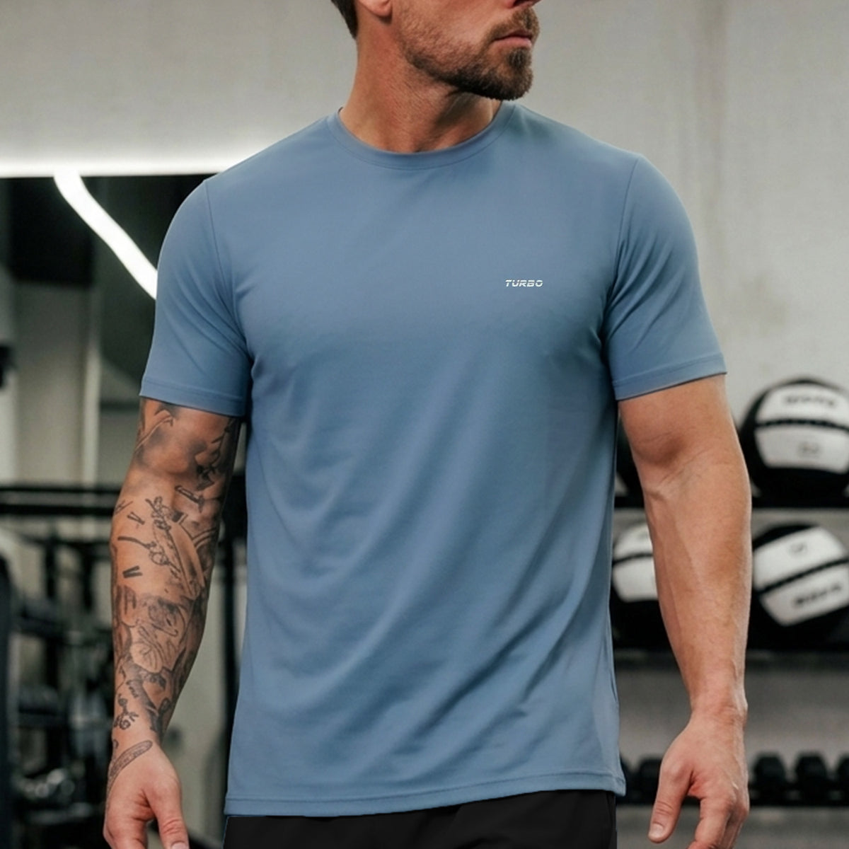 Turbo Regular-Fit Round Neck Dry-fit Shirts*
