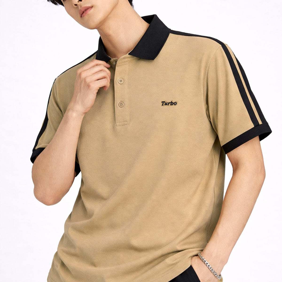 Turbo Contrasting Color Men's Polo Shirt