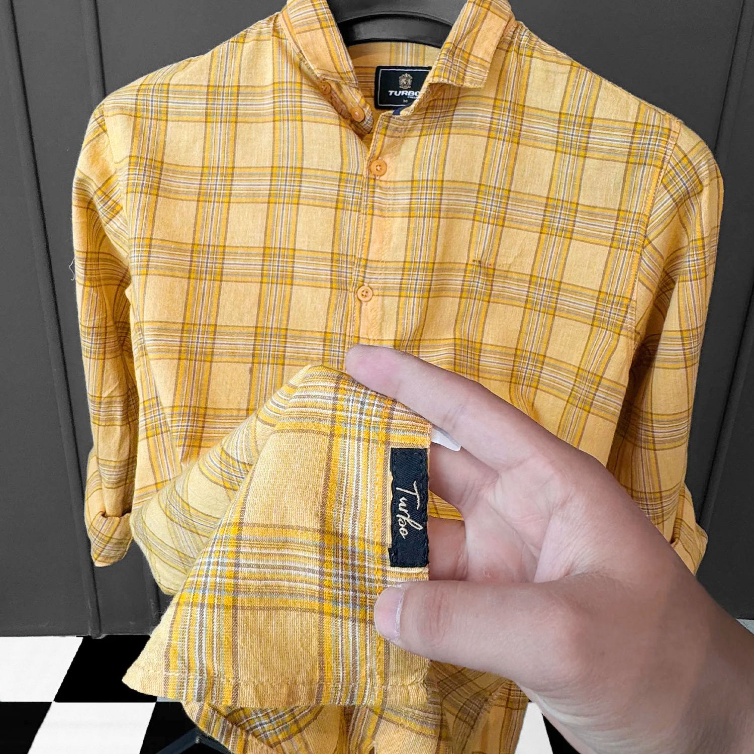 Turbo FearLess Checked Long Sleeve Cotton Casual Shirt