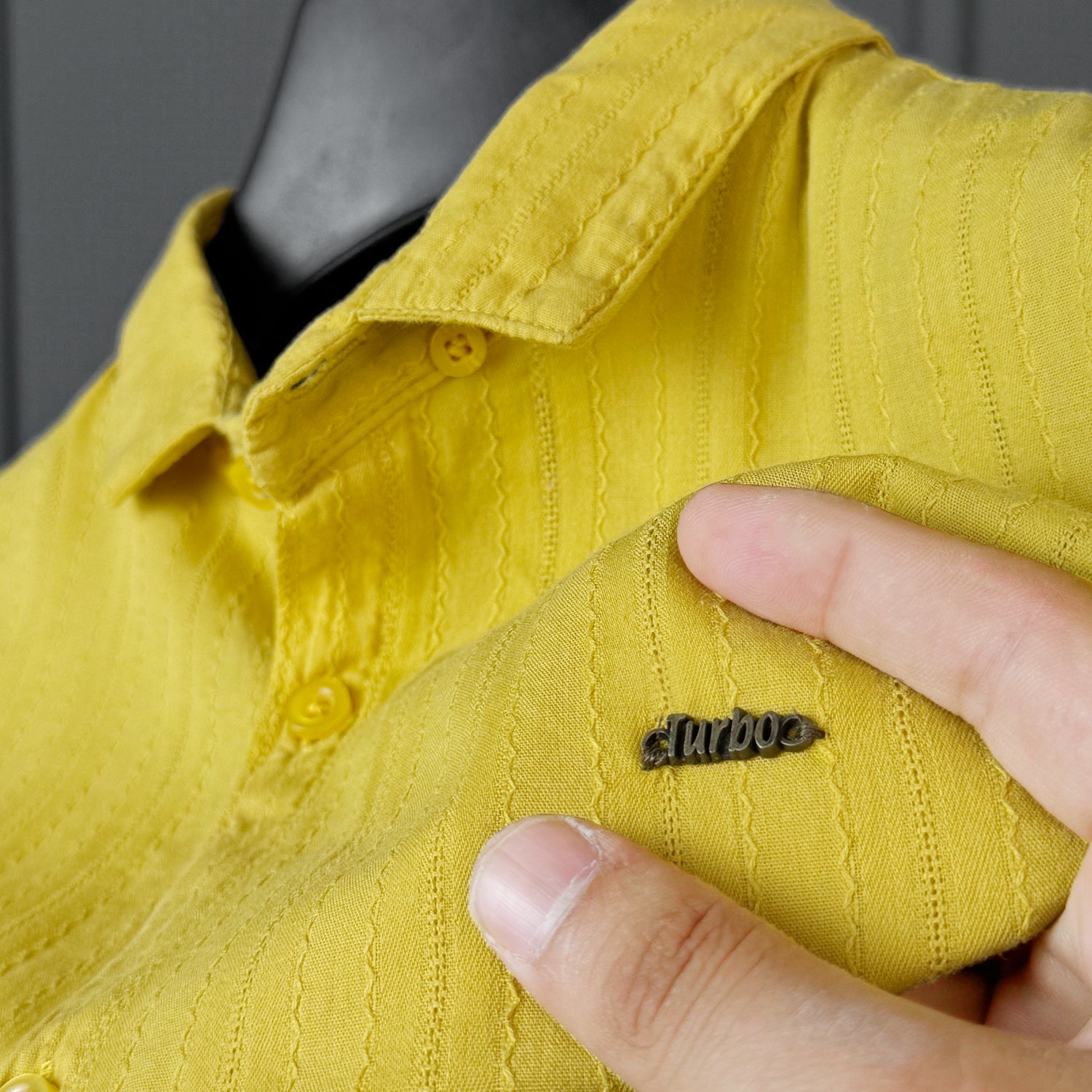 Turbo Billy Textured Knit Long Sleeve Cotton Casual Shirt