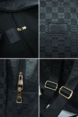 Lus Vtn Embossed PU Leather Backpack in Black