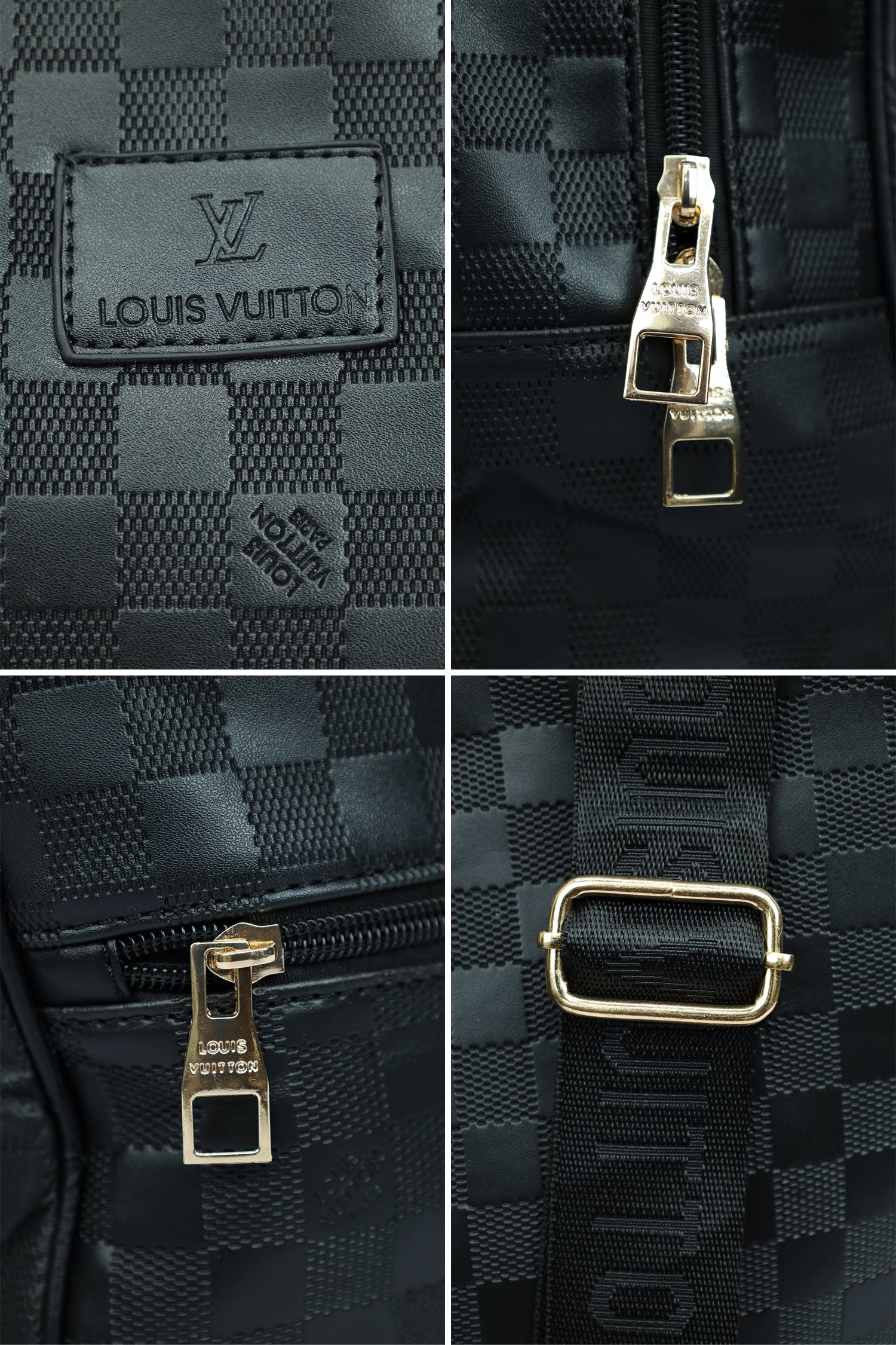 Lus Vtn Embossed textured Backpack in Black