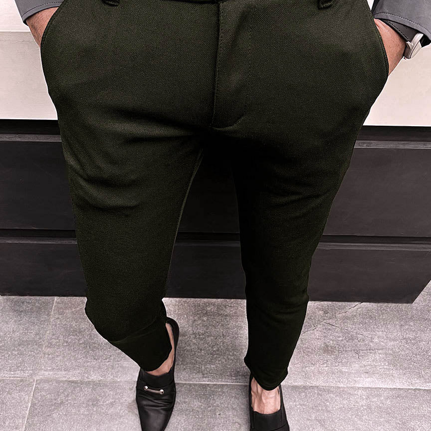 Super Elastic Slim Cotton Pant in Olive