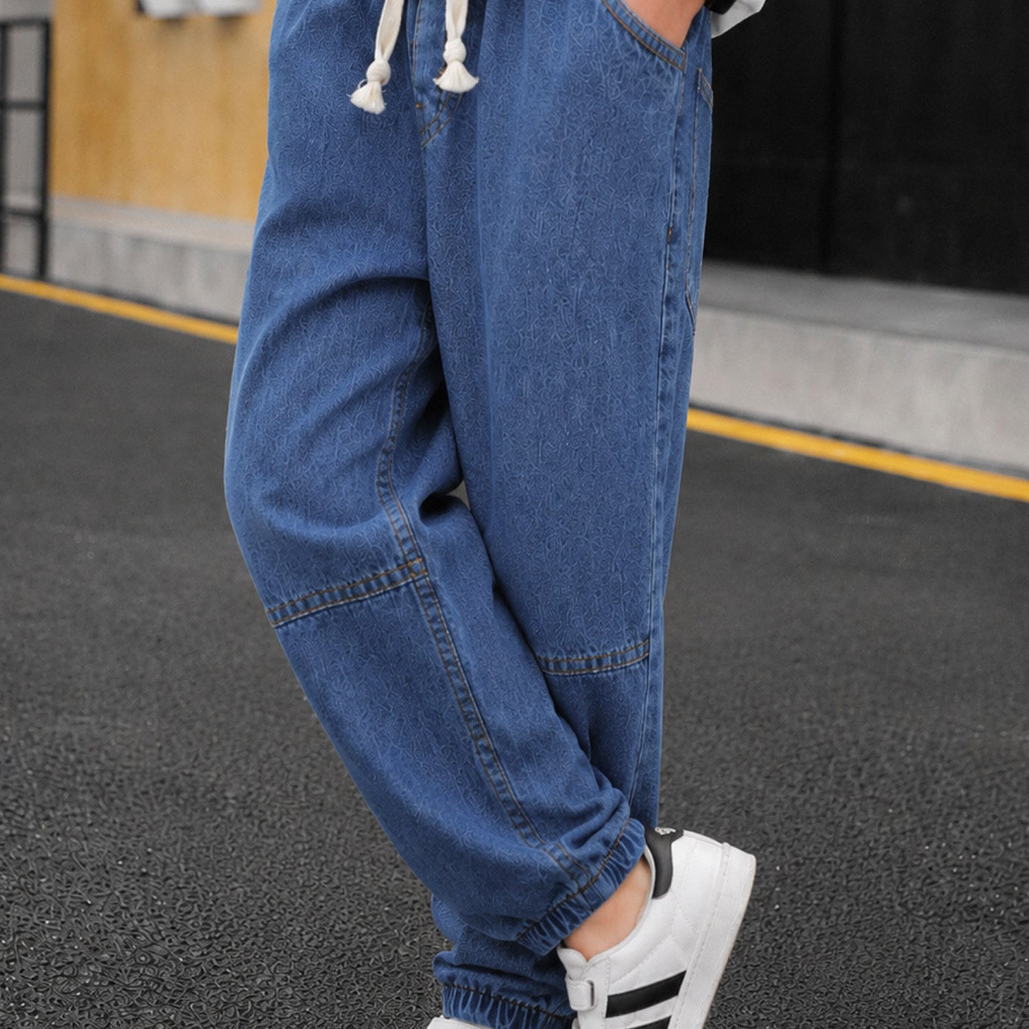 Turbo Flexible Fit Denim Baggy Jeans For Boys