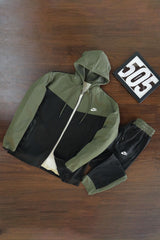 Nke V Diagonal Pattern Mock Neck Tracksuit
