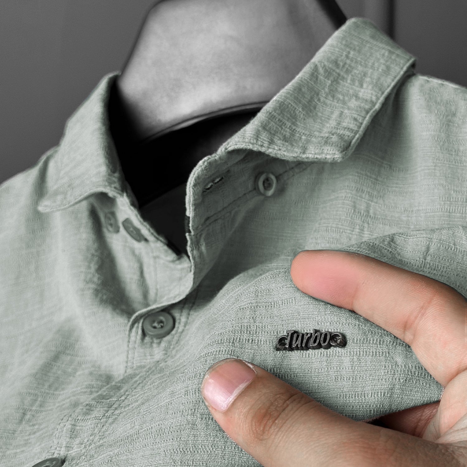 Turbo Dobby Textured Long Sleeve Cotton Casual Shirt