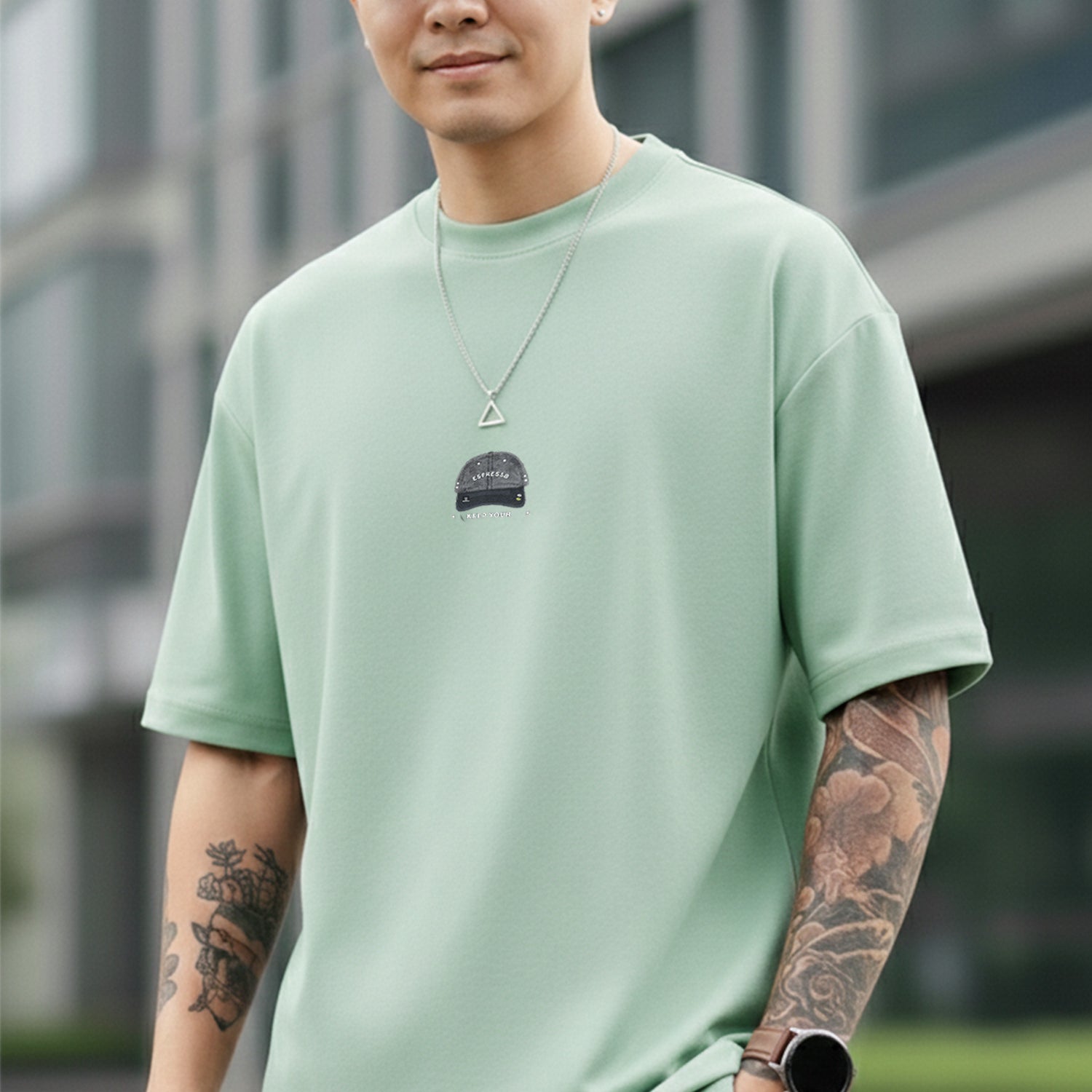 Mens Minimalist Round Neck T-shirt