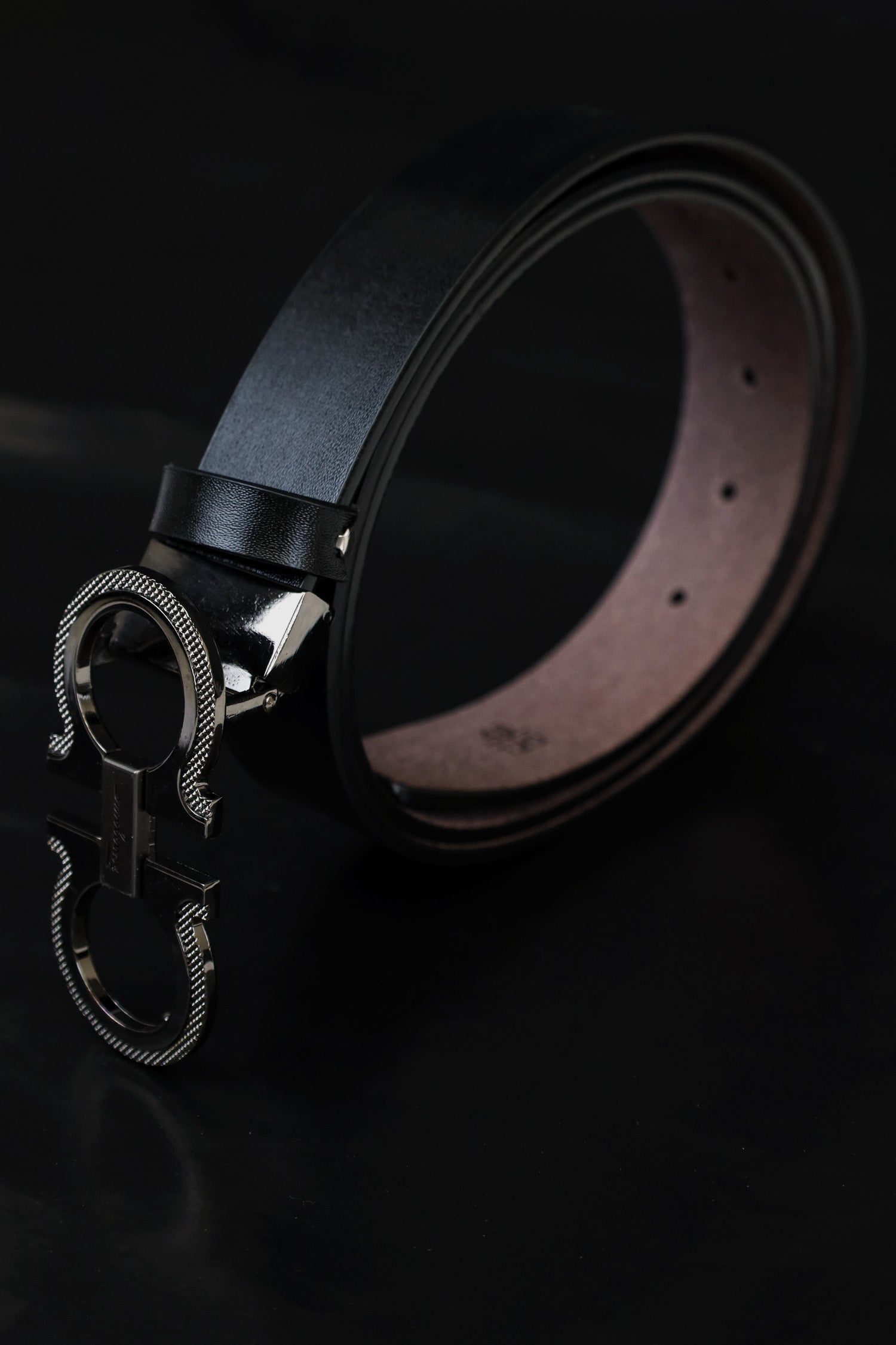 Fergamo Metal Alloy Automatic Buckle Branded Belt