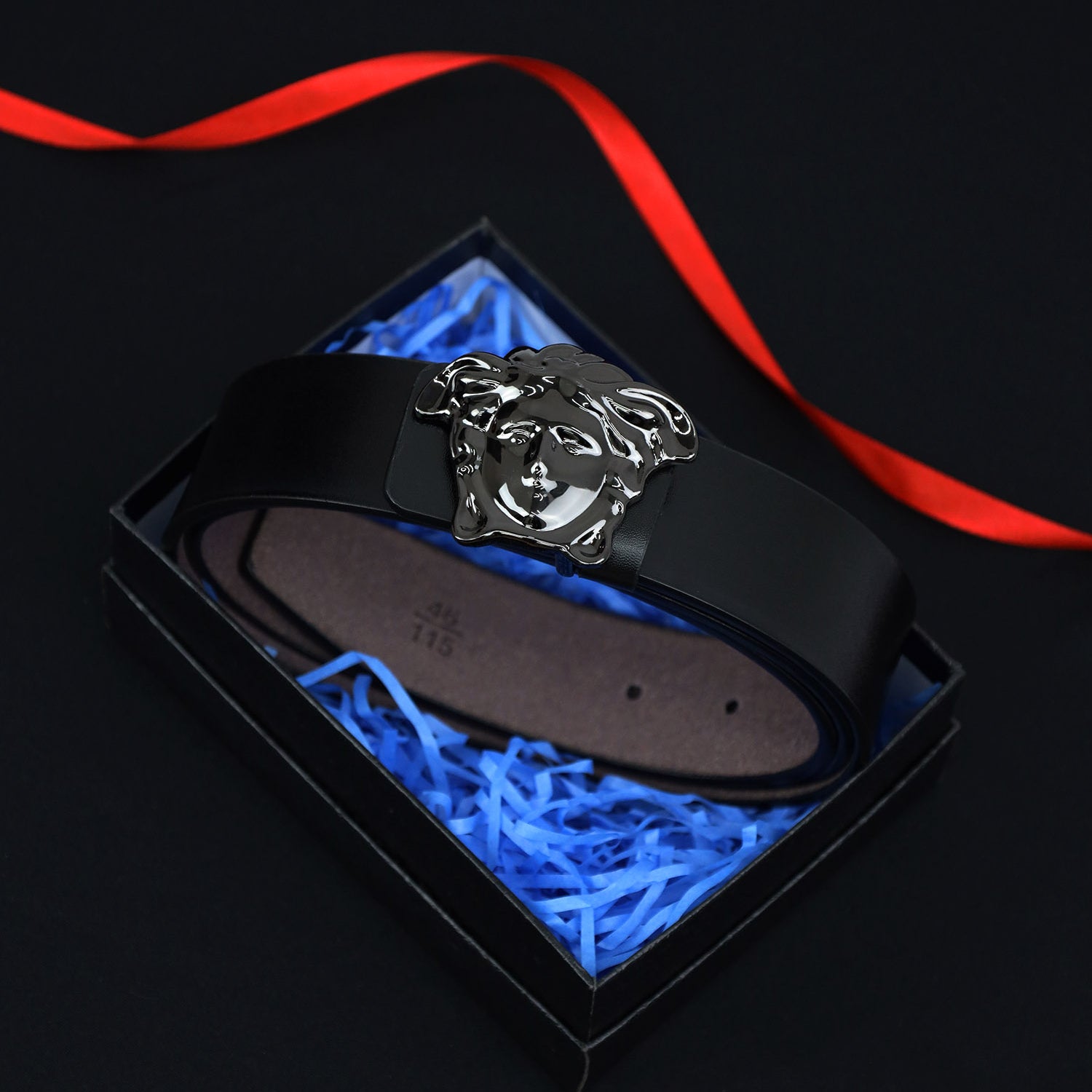 Versce Metal Alloy Automatic Buckle Branded Belt