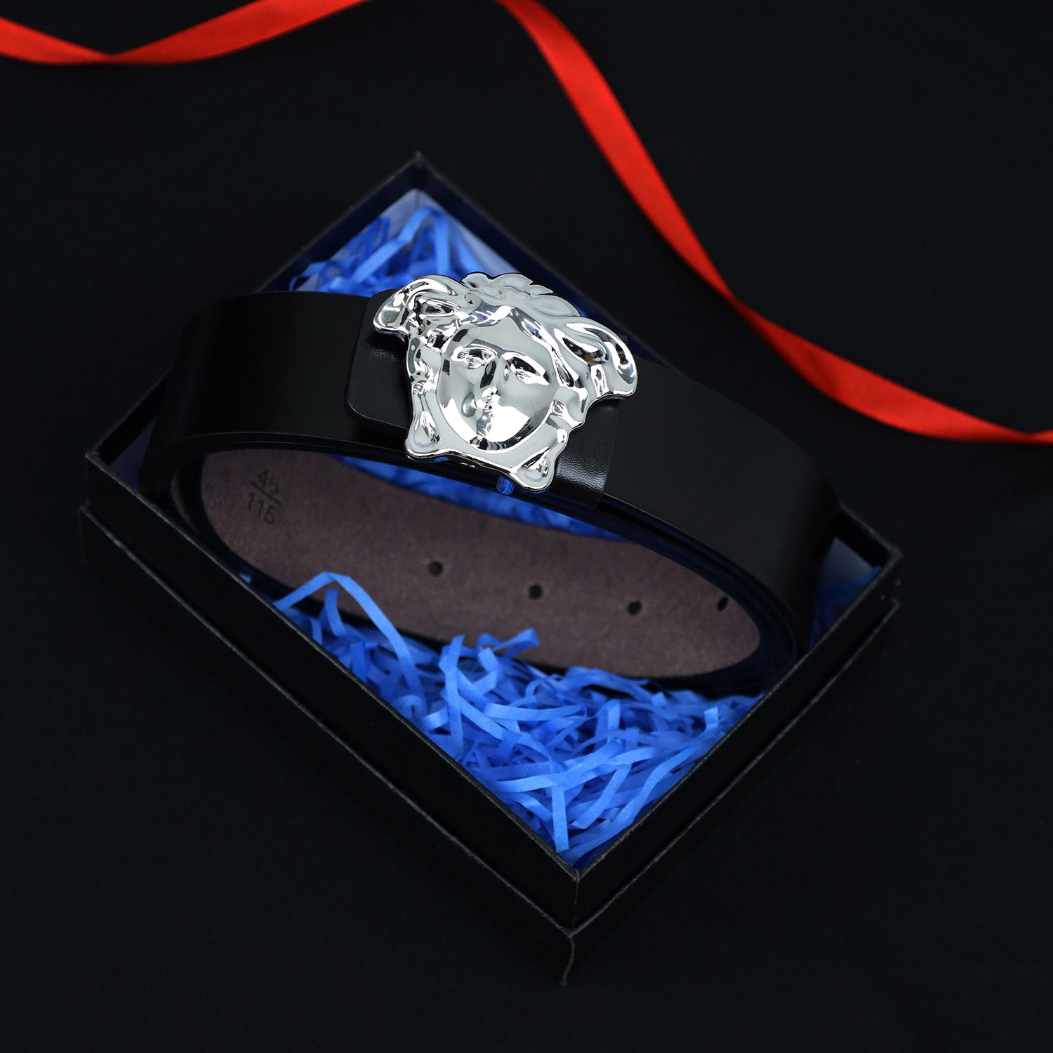 Versce Metal Alloy Automatic Buckle Branded Belt