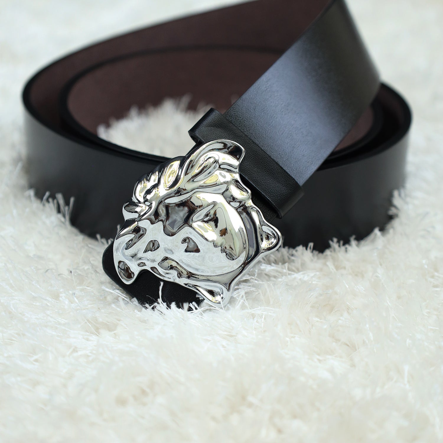 Versce Metal Alloy Automatic Buckle Branded Belt