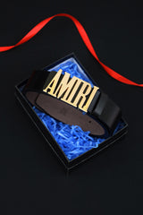 Amrii Metal Alloy Automatic Buckle Branded Belt