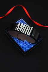 Amrii Metal Alloy Automatic Buckle Branded Belt