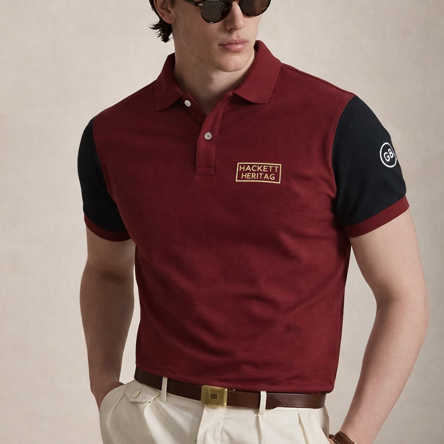 Hcket Heritag Colourblock Placement Men's Polo Shirt