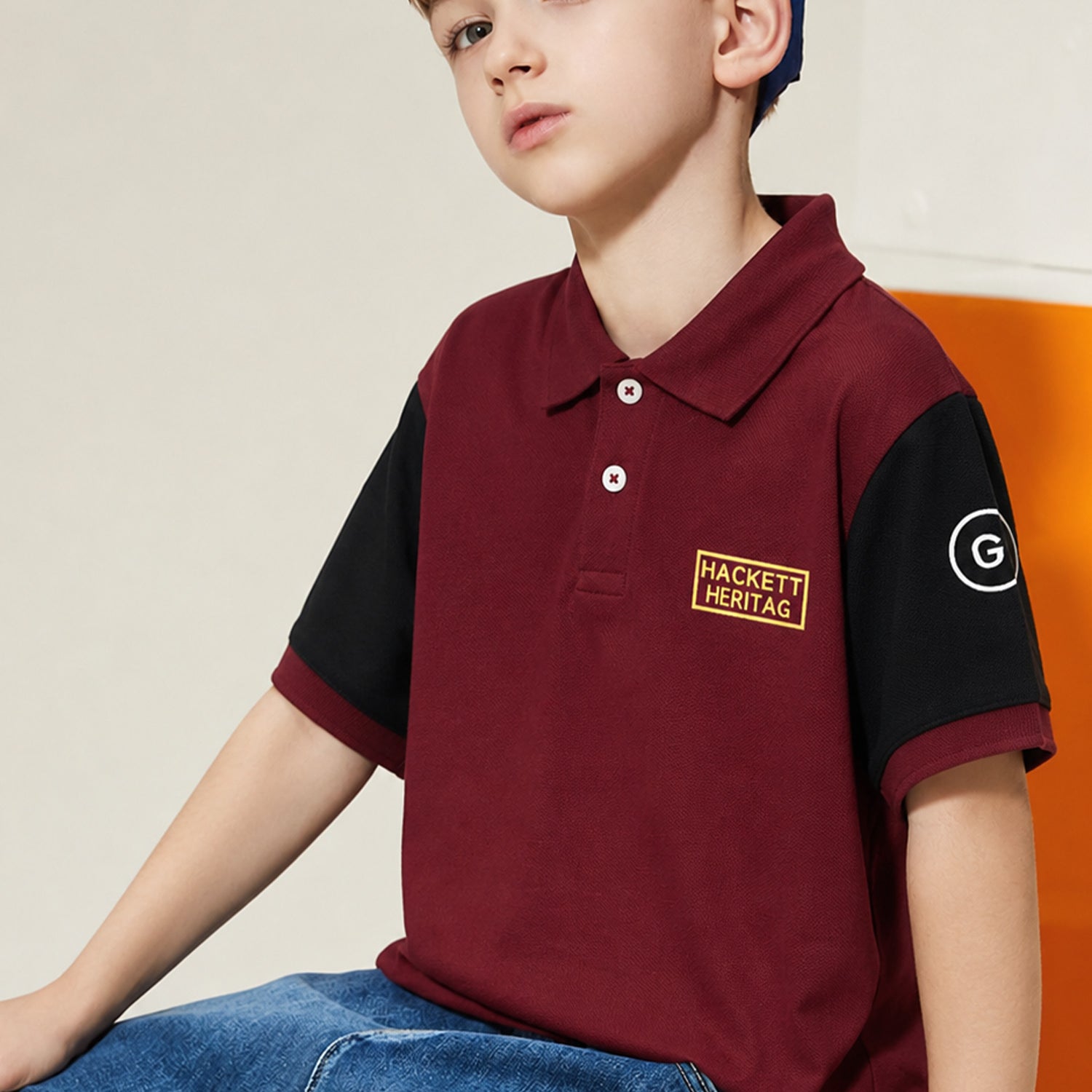 Hcket Heritag Colourblock Younger Kids Polo Shirt