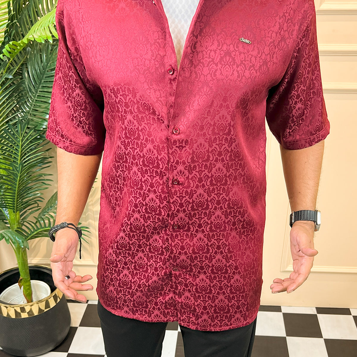 Turbo Designer Motif Floral Casual Shirt