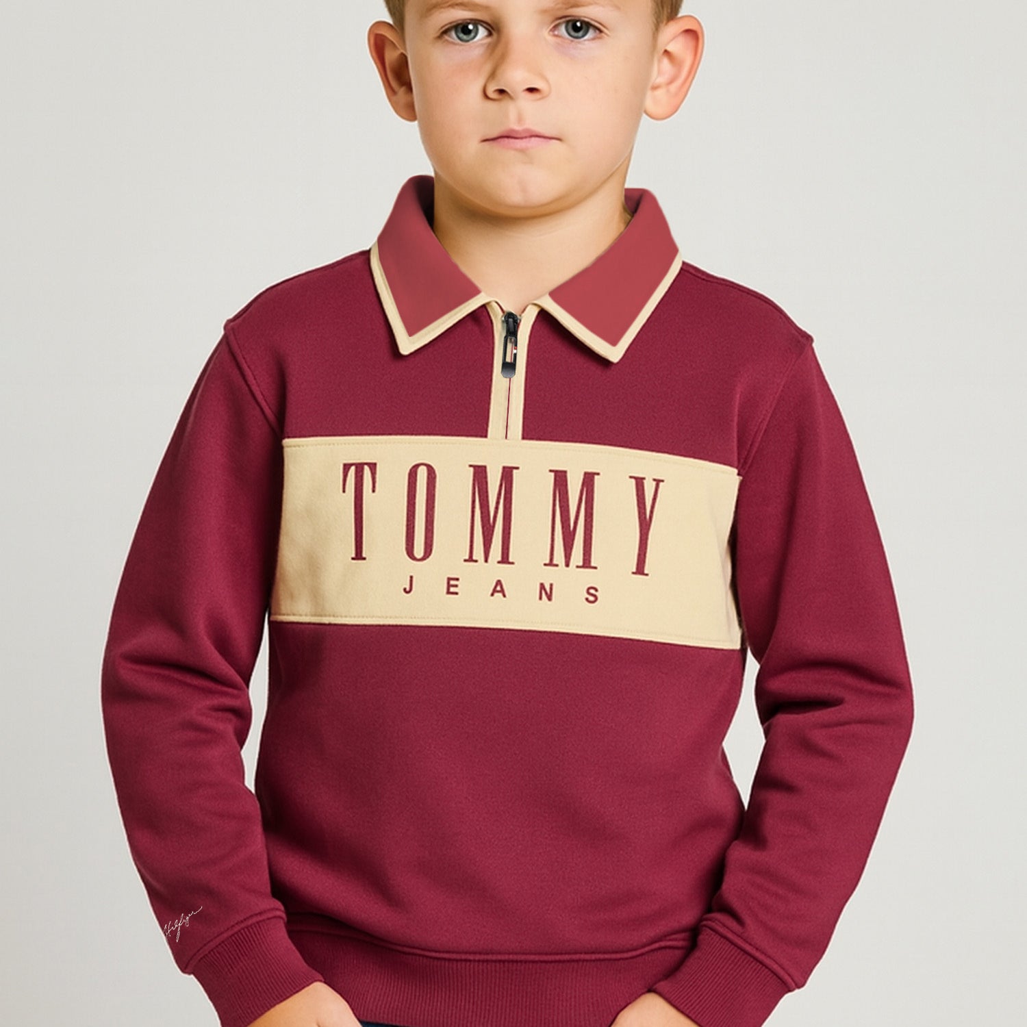 Tomy Hilfiger Varsity Coller Style Unisex Kids SweatShirt