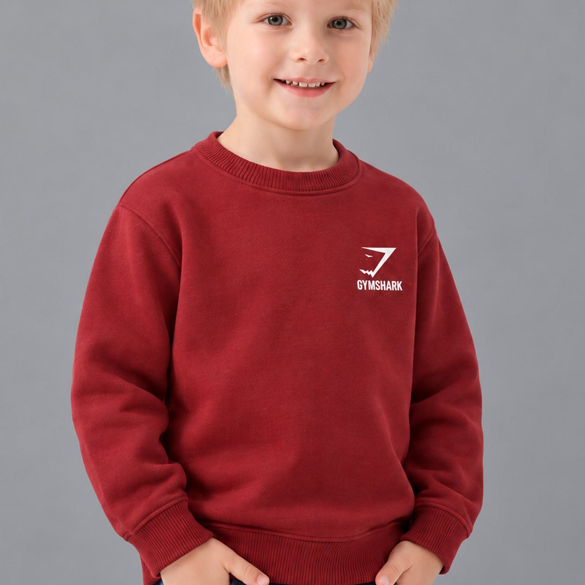 Gym Shrk Legacy Round Neck Kid's Sweatshirt In Maroon