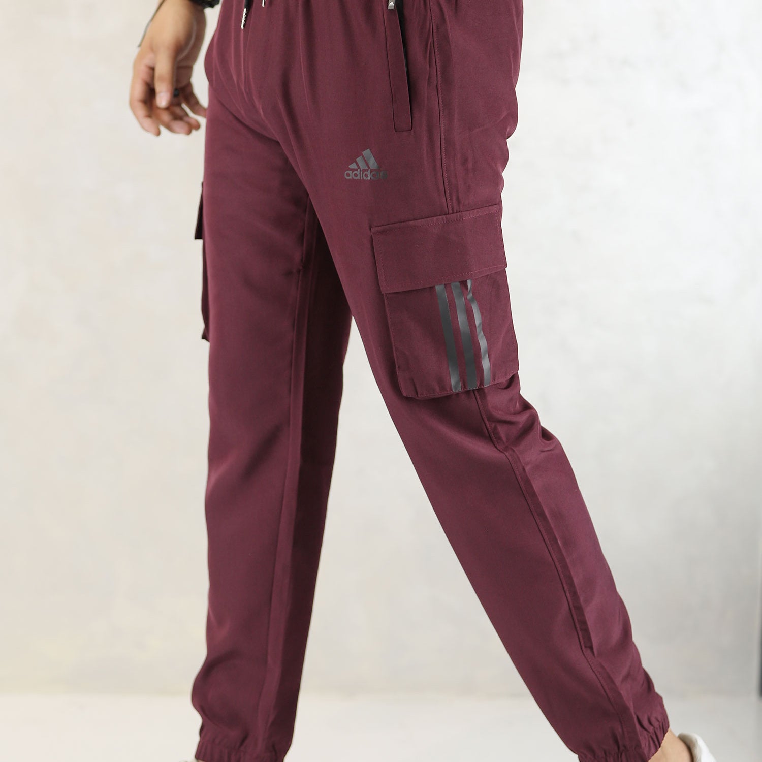Adds Micro Stretch Slimfit Imported Sportswear Trouser In Plum