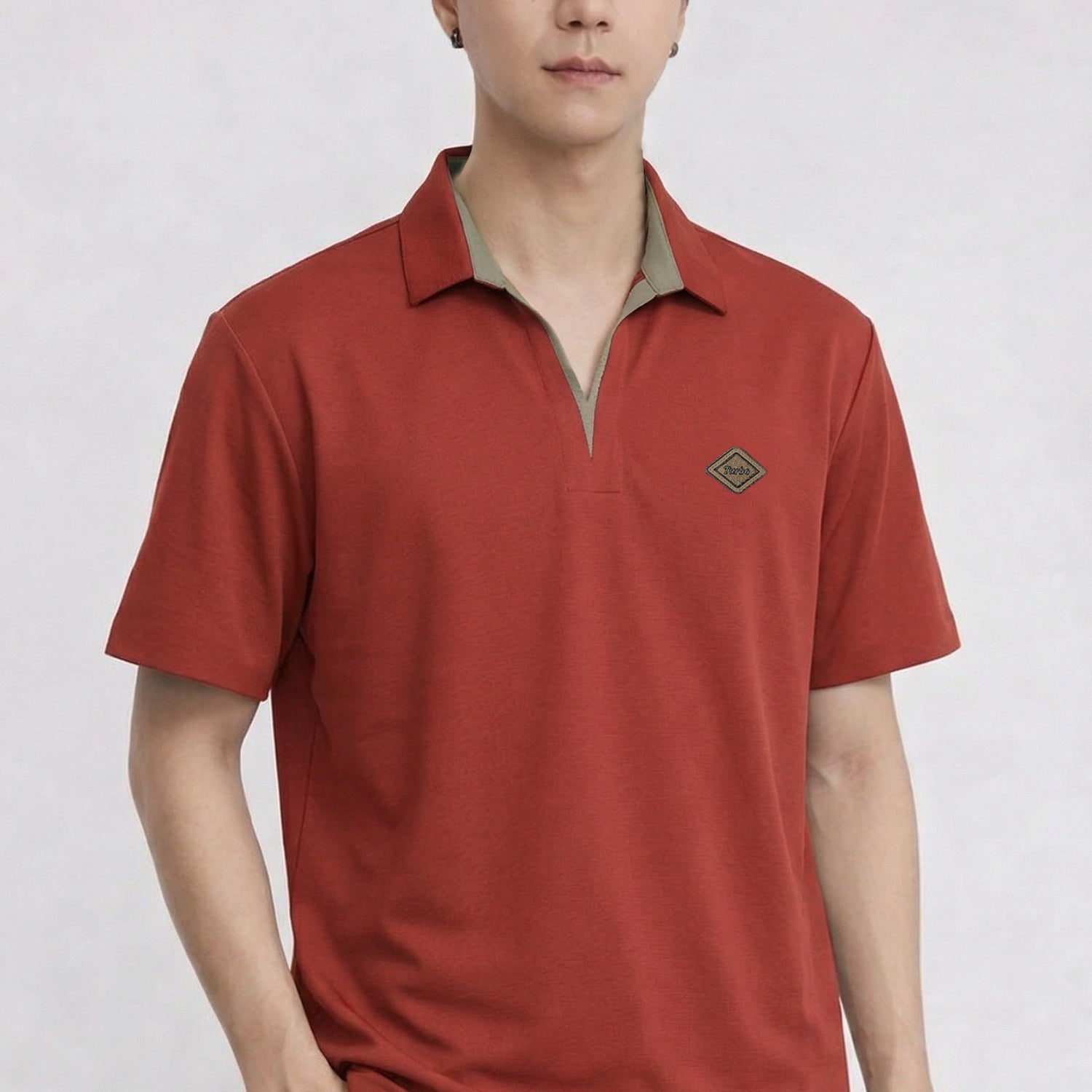 Turbo Moderno Knit V Neck Men's Polo T-Shirt