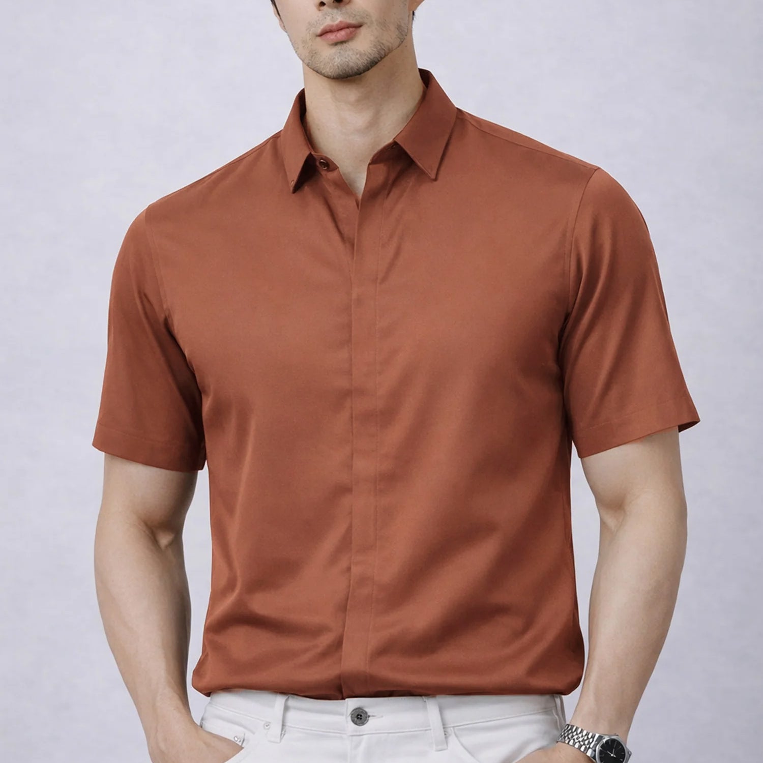 Turbo Regular Fit Seamless Silk Casual Shirt*