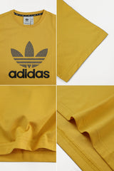 Adds Blend Trefoil Round Imported Neck T-Shirt In Mustard Yellow