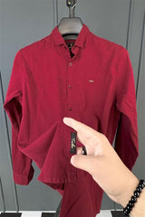 Turbo Self Lining Long Sleeve Cotton Casual Shirt