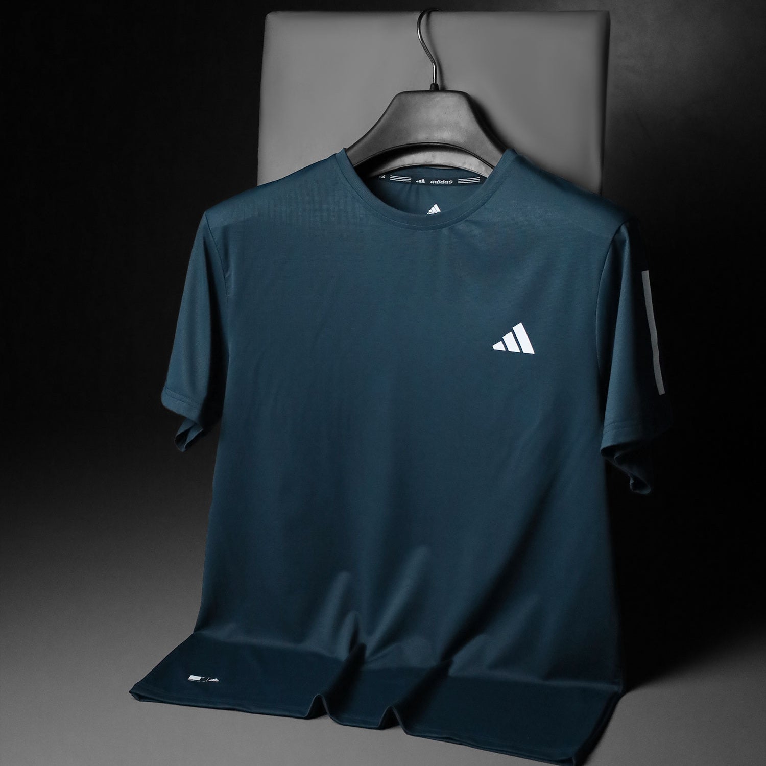 Adds Own The Run Imp Dry-Fit Tee in Navy Blue