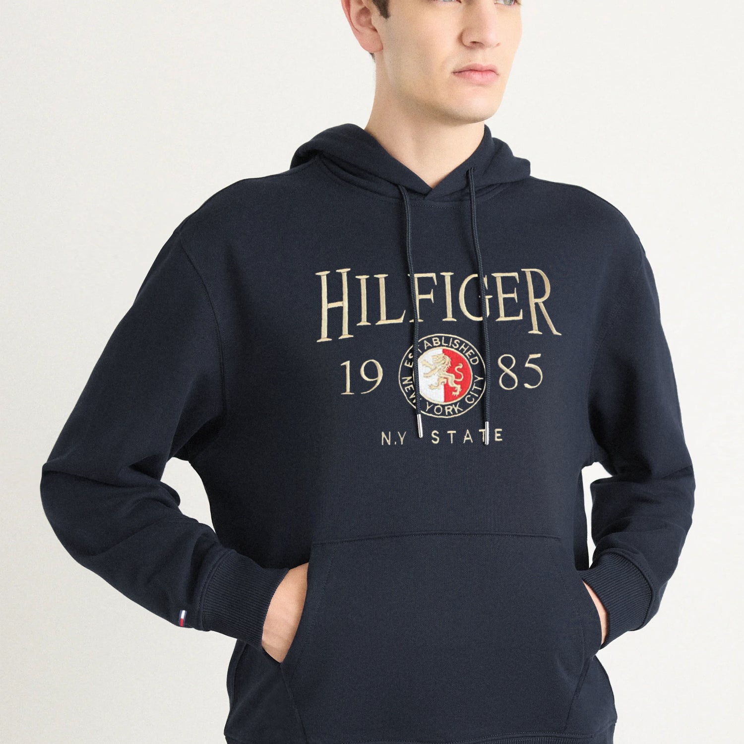 Tmy Hlfgr Icon Crest Essential Men's Fleece Hoodie