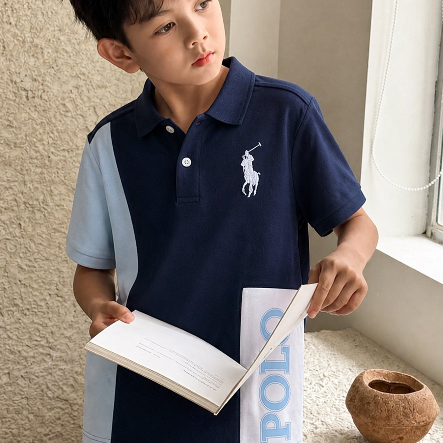 Plo Rph Lren Color-Blocked Style Younger Kids Polo Shirt