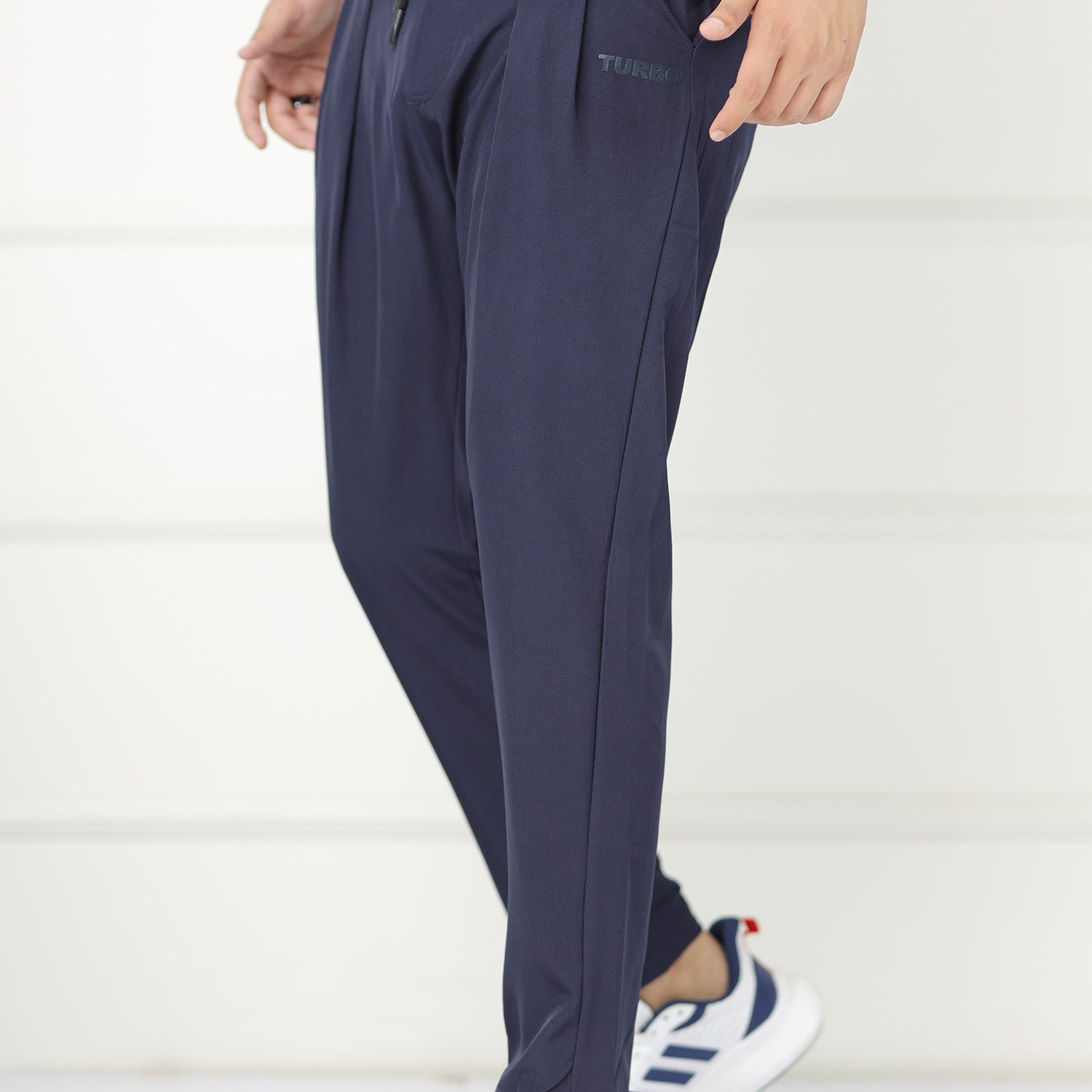 Turbo Fit Premium Micro Sportswear Trouser In Navy Blue