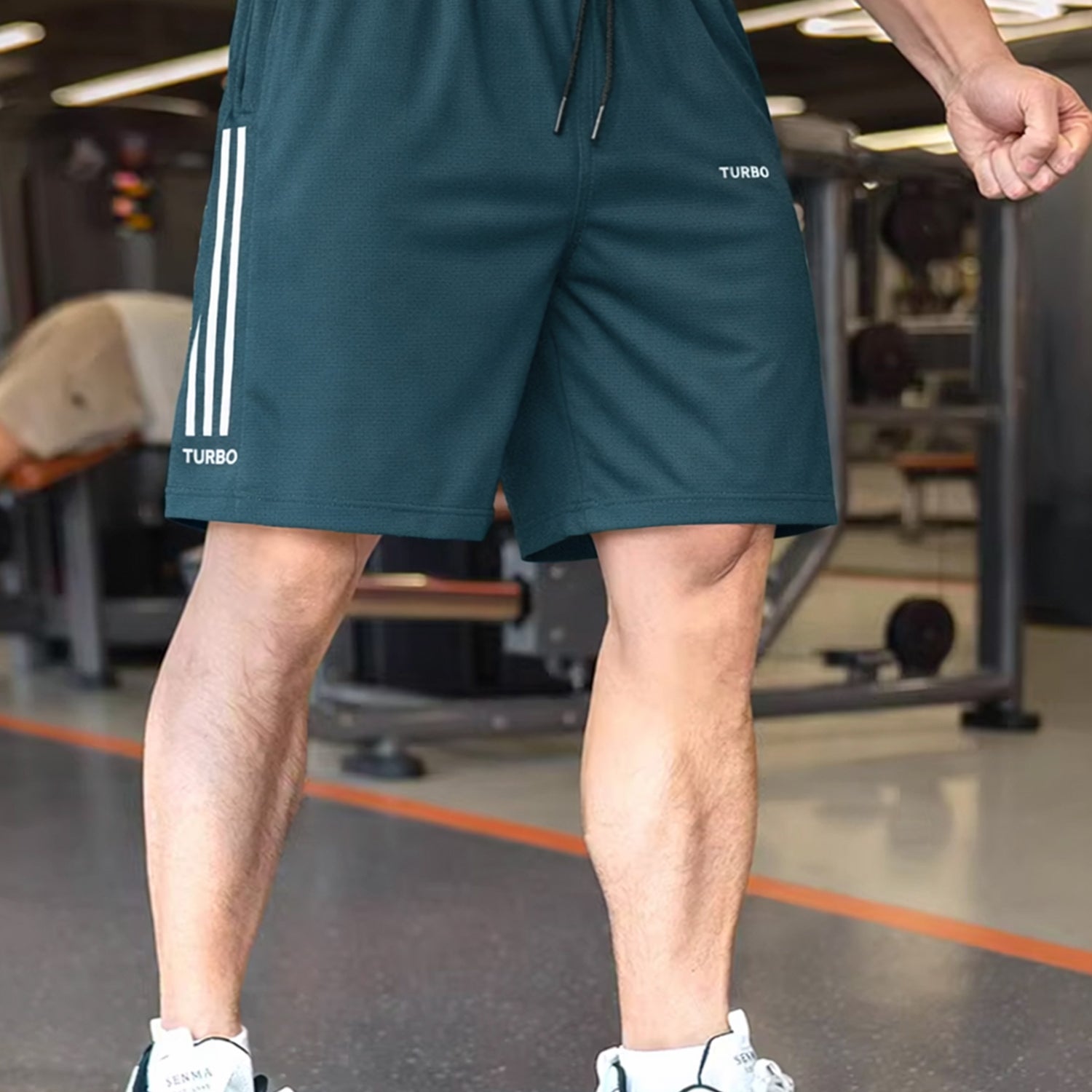 OverSized All Day Wear Raw Edge Elastic Shorts In Navy Blue