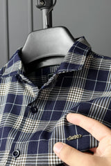 Turbo Plaid Pattern Creation Long Sleeve Cotton Casual Shirt