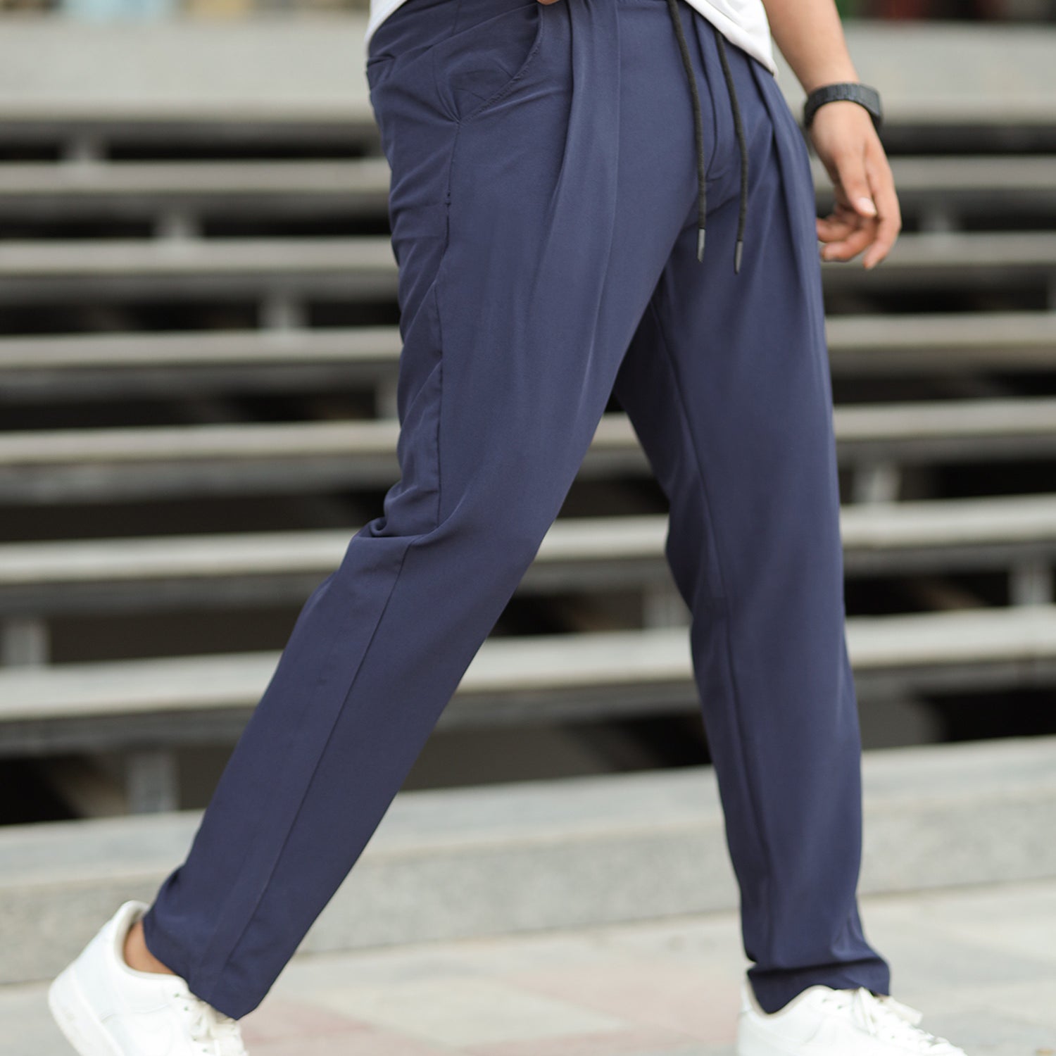 Turbo Fit Premium Micro Sportswear Trouser In Navy Blue
