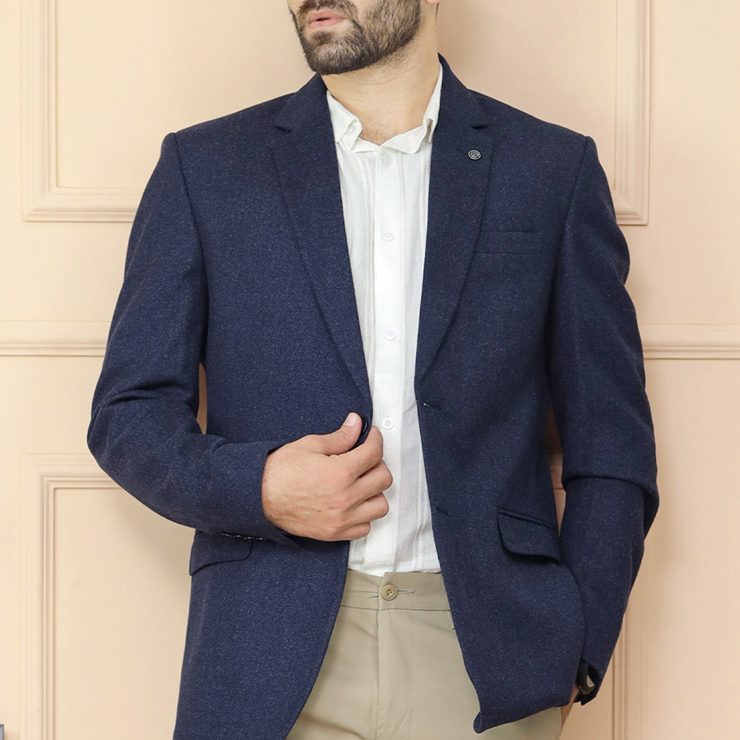 Classic Rich Self Pattern Men Blazer