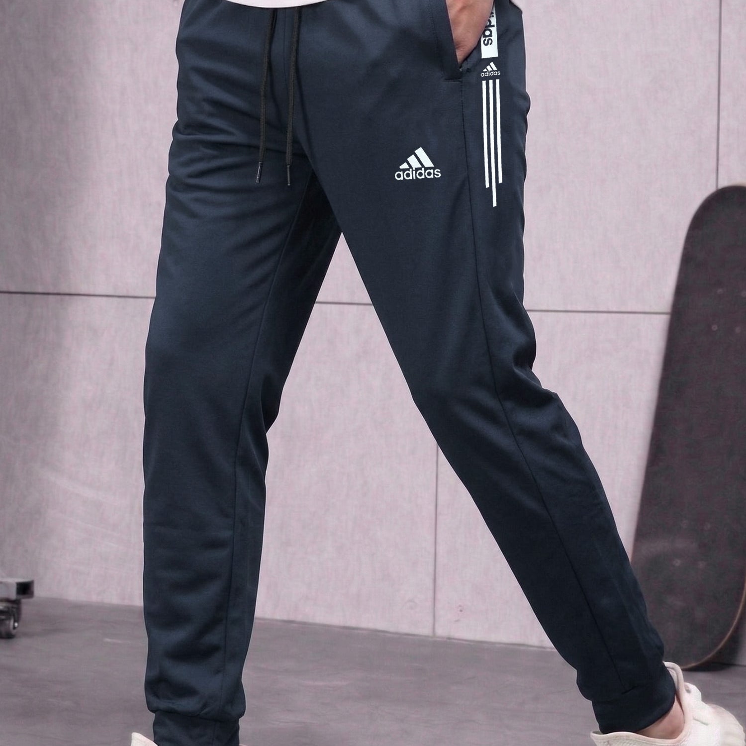 Adds Iconic Style Dry-Fit Trouser In Navy Blue