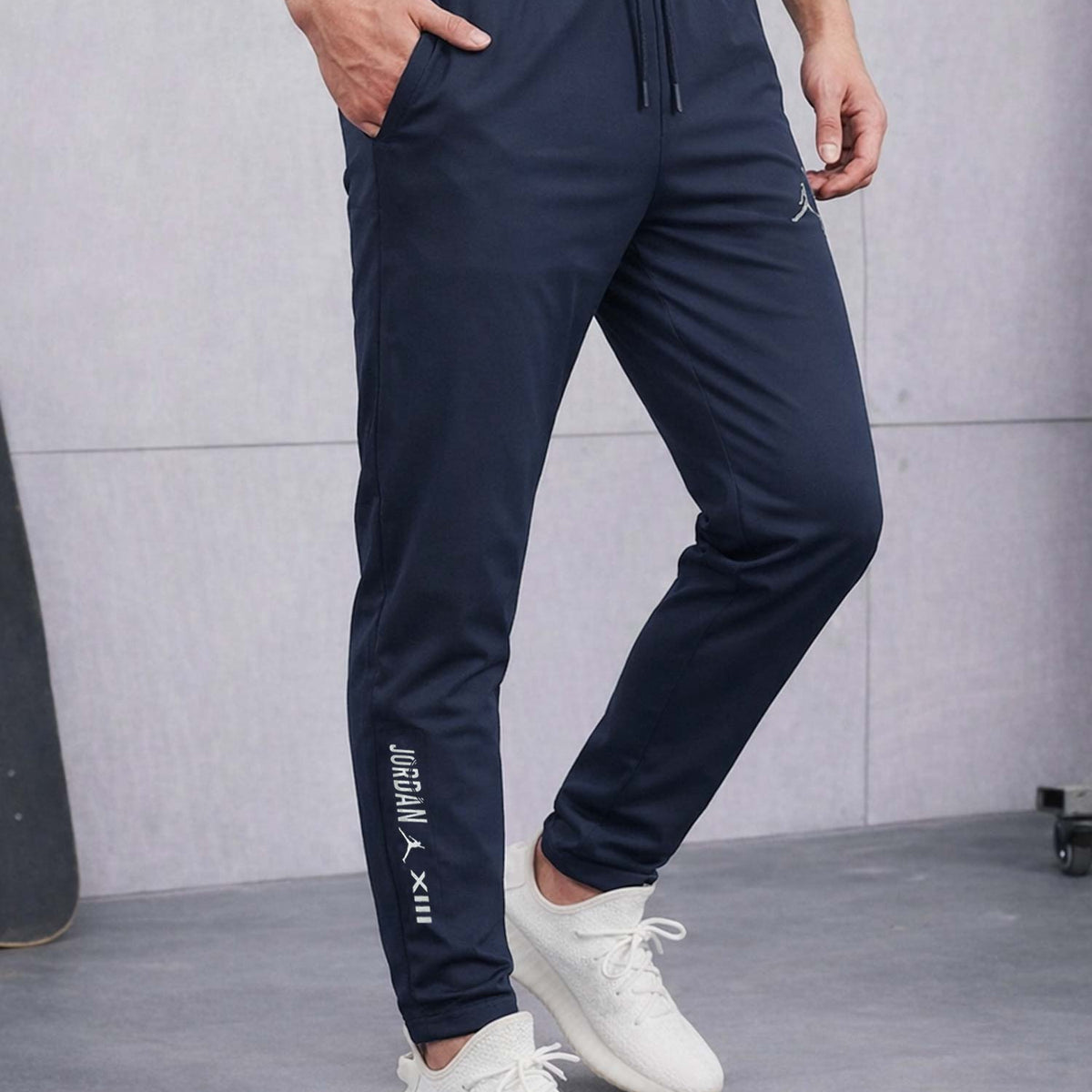 Jrdn Essential Men's Dry-Fit Trouser In Navy Blue