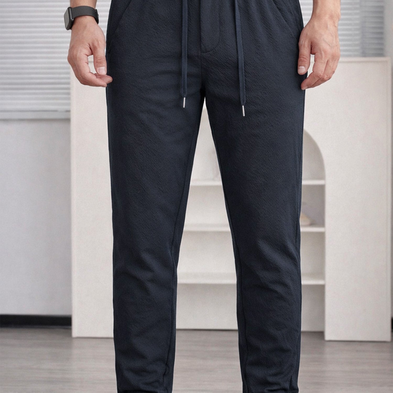 Armni Excnge SeamLine Design Slim-Fit Trouser In Navy Blue