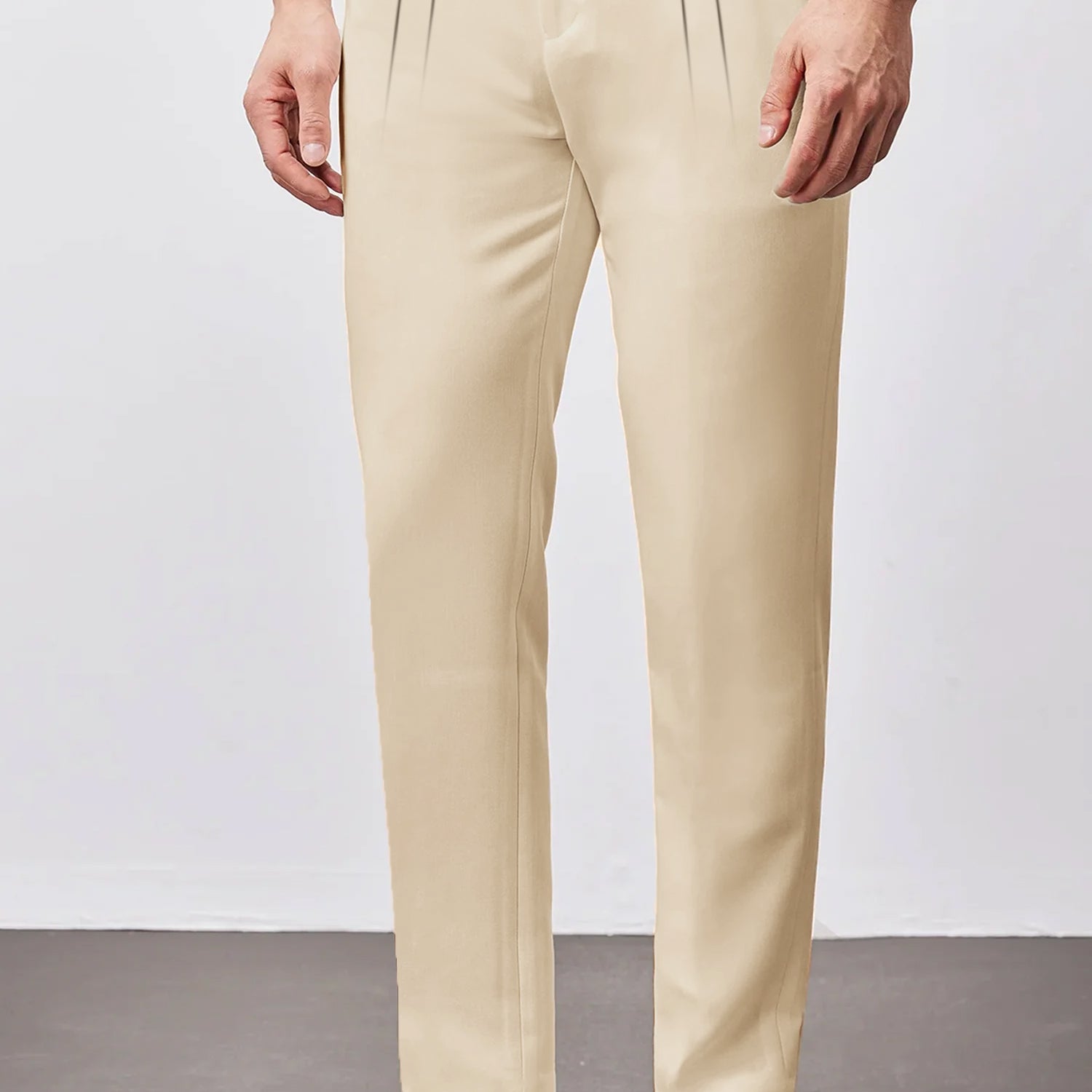 Double Plate Men's Carrot Fit Cotton Pant In Off White