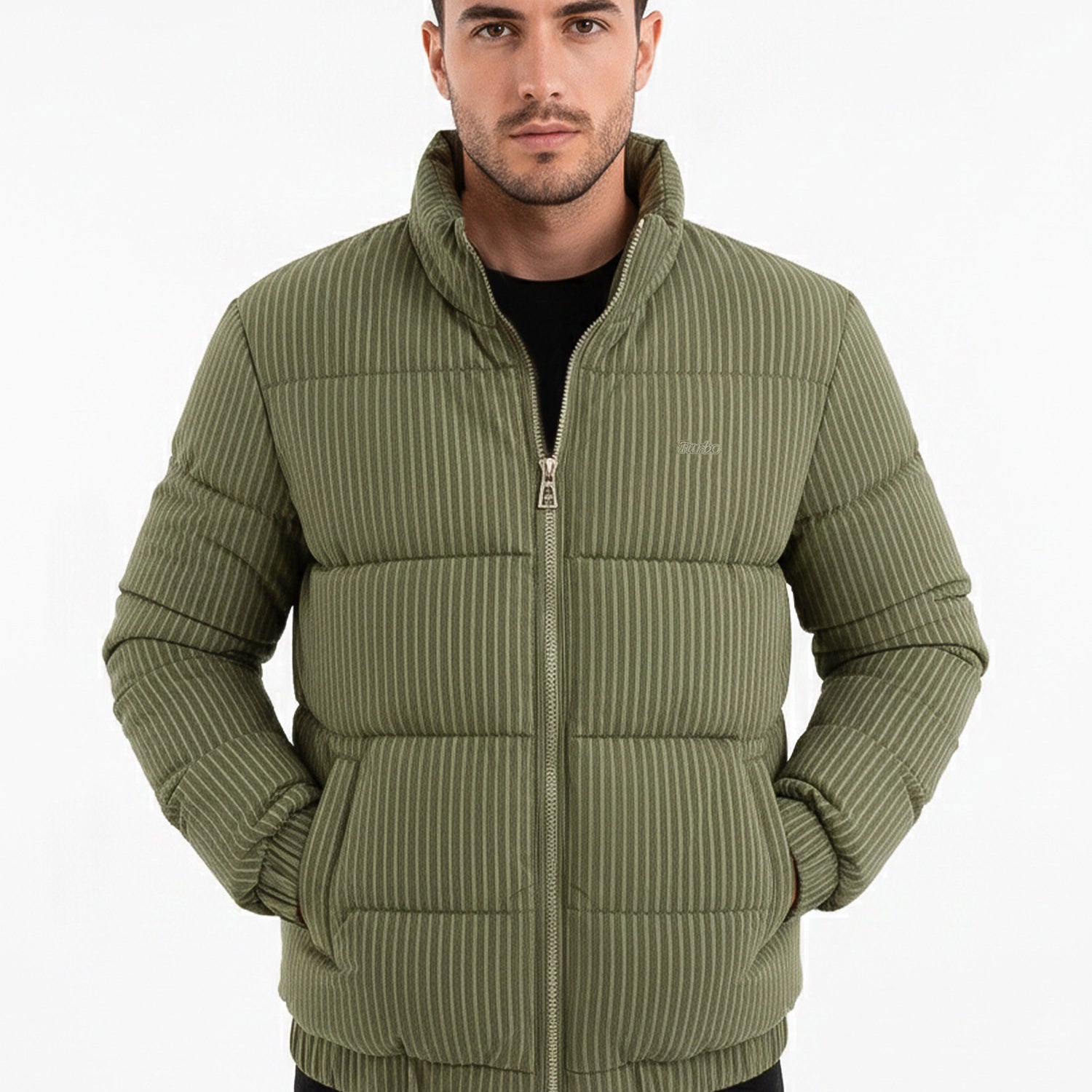 Turbo Lining Pattern Style Men's Imported Puffer Jacket