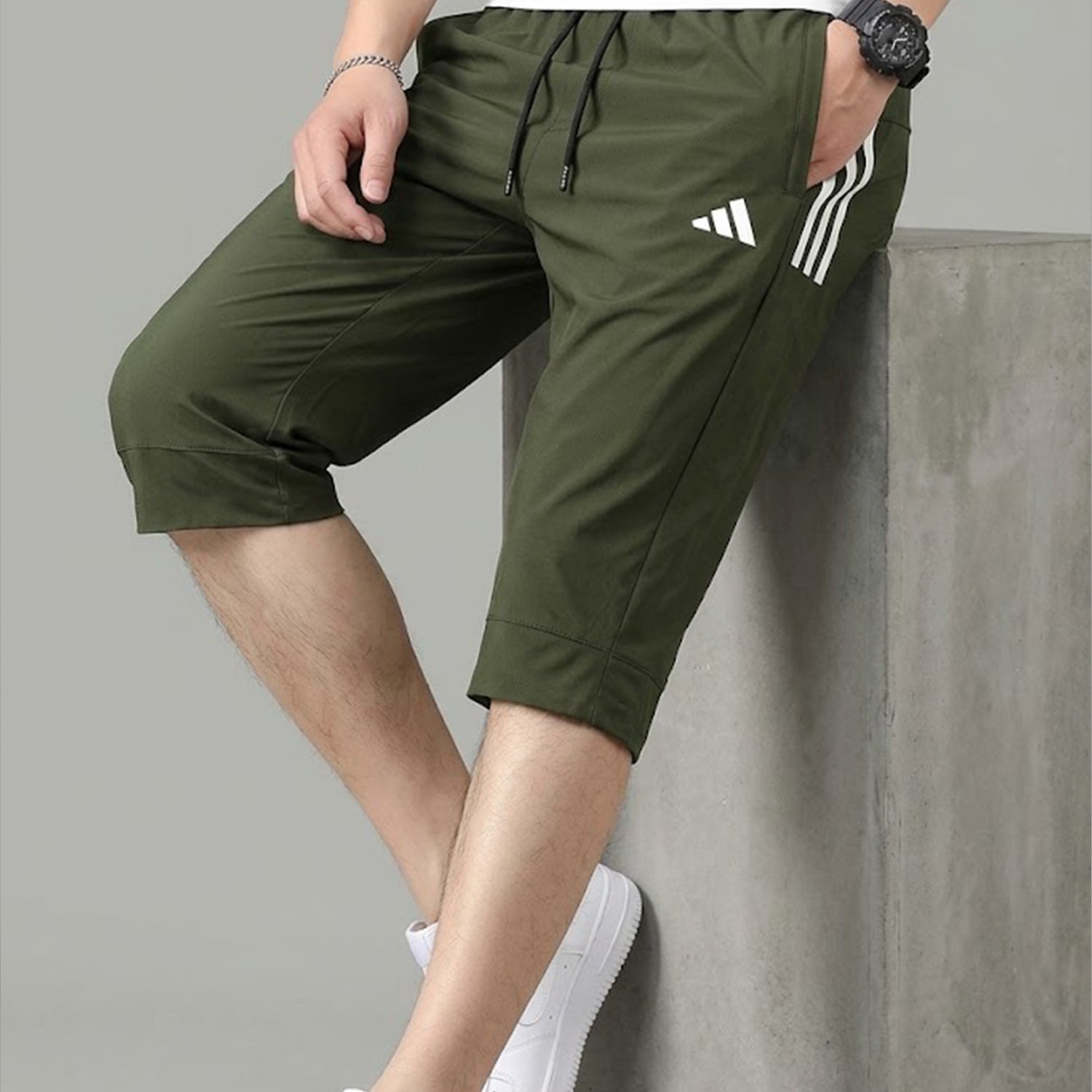 Adds Quarter 3-stripe design Imp Dry-Fit Men's Shorts