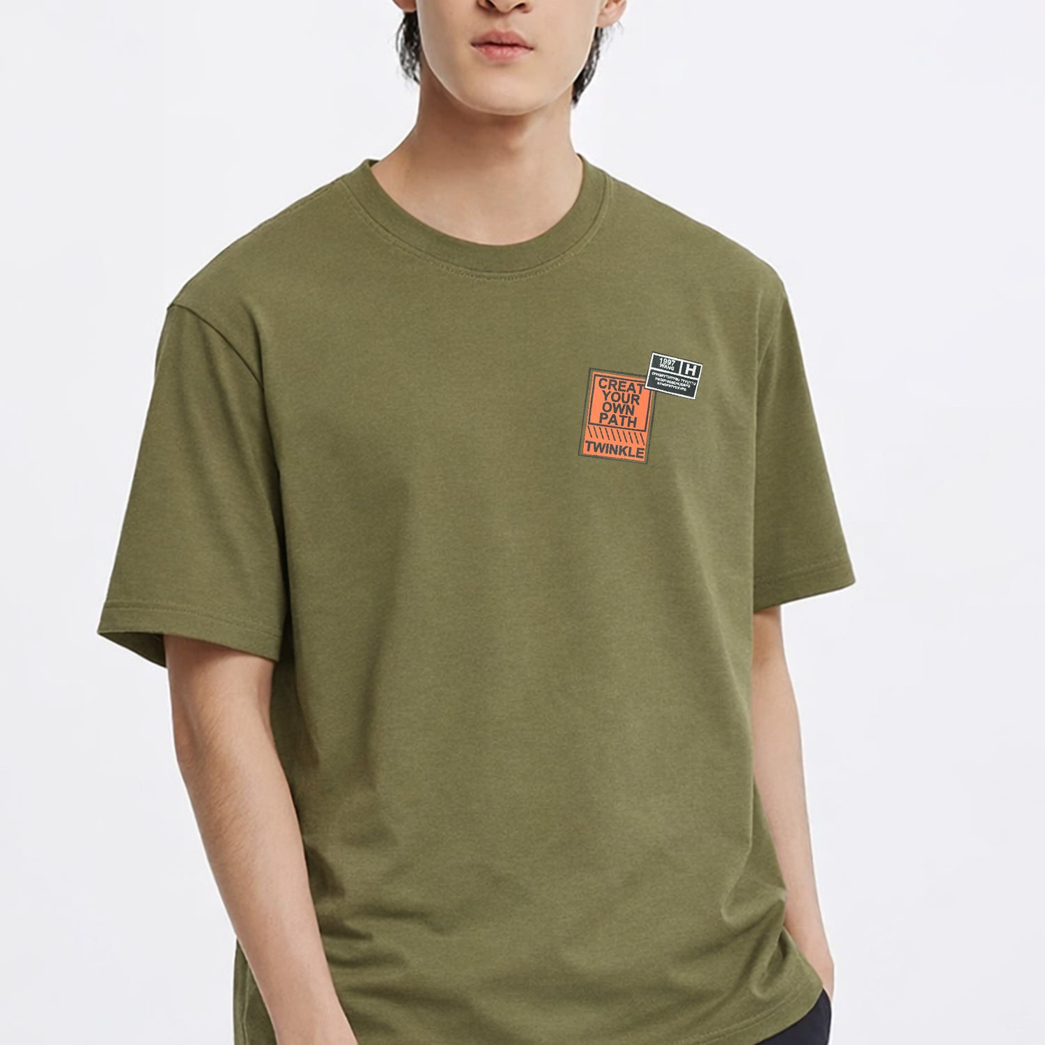 Mens Fashion Identity Round Neck Tee